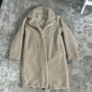 Cozy Cream Mid Length Teddy Coat
